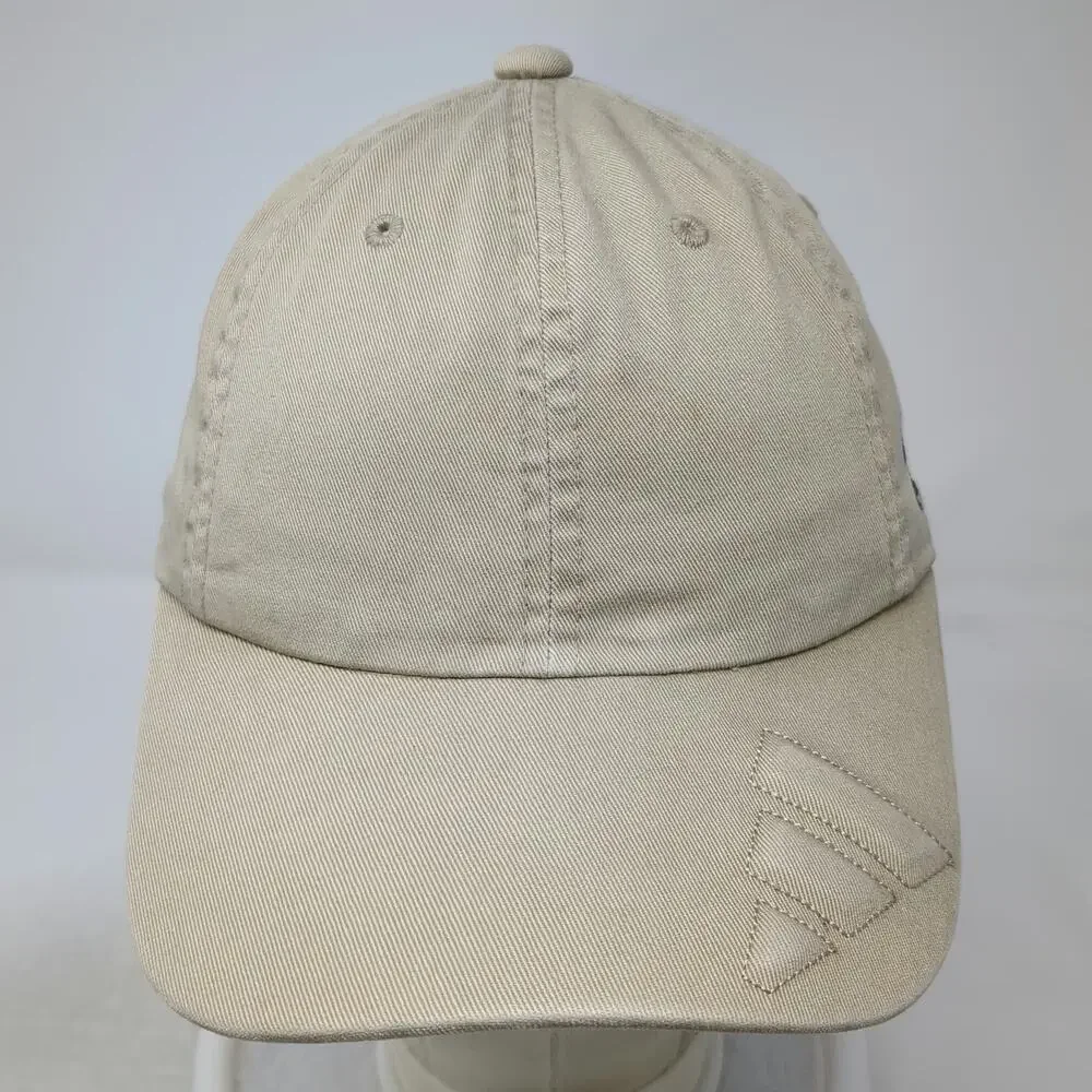 Adidas Baseball Cap Beige One Size Cotton Tonal Brim Logo Adjustable Strap Hat
